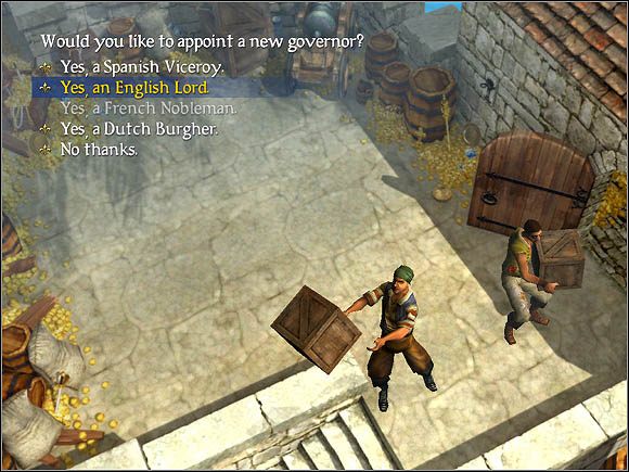 Temu miastu przyda się nowy, sprzyjający naszym działaniom władca - Zakończenie bitwy | Bitwy lądowe w Sid Meiers Pirates! - Sid Meiers Pirates! (2004) - poradnik do gry