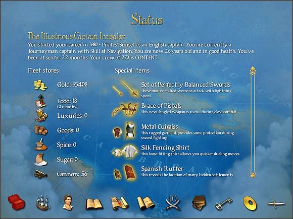 Posiadając wszystkie przedmioty pomagające w walce szermierczej, możemy być pewni, iż potyczki będą zdecydowanie łatwiejsze - Jak walczyć? | Szermierka w Sid Meiers Pirates! - Sid Meiers Pirates! (2004) - poradnik do gry