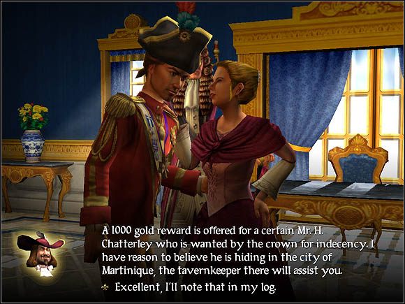 Dziewczyna informuje nas o poszukiwanym kryminaliście - Kryminaliści | Rozmaitości | Sid Meiers Pirates! - Sid Meiers Pirates! (2004) - poradnik do gry