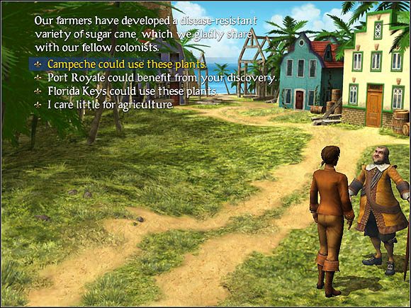 Burmistrz oferuje nam możliwość przewozu odpornych na chorobę roślin - Osady | Rozmaitości | Sid Meiers Pirates! - Sid Meiers Pirates! (2004) - poradnik do gry