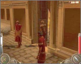 Po rozpoczęciu misji poczekaj, aż nikt nie będzie patrzył na nauczyciela siedzącego na ławce - Misja 3 (cz.1) | Augustus W służbie Cezara - Augustus: W służbie Cezara - poradnik do gry