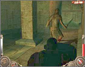 Rozpraw się po cichu lub w otwartej walce jeszcze z dwoma przeciwnikami, po czym dojdź do schodów prowadzących w dół [1] - Misja 5 (cz.1) | Augustus W służbie Cezara - Augustus: W służbie Cezara - poradnik do gry