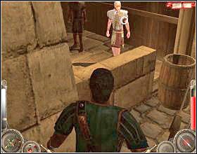 W pewnym momencie senatorzy rozdzielą się, rusz wtedy za tym w zielonej todze, który wkrótce usiądzie na ławce [1] - Misja 7 (cz.1) | Augustus W służbie Cezara - Augustus: W służbie Cezara - poradnik do gry