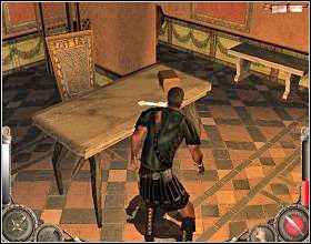 Zejdź do ogrodu i wejdź do pierwszych drzwi z lewej (tych znajdujących się przy schodach prowadzących na górę) - Misja 8 | Augustus W służbie Cezara - Augustus: W służbie Cezara - poradnik do gry