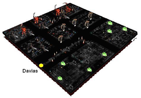 Żółtymi kropkami zaznaczone zostały miejsca strategiczne (przejścia, sklepy itd - Lost Tower | Lokacje w MU Online - MU Online - poradnik do gry