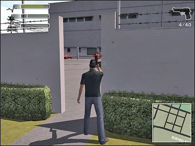 Przeciwników jak zawsze najwygodniej eliminować kukając zza narożnika. - Misja 3 - The Siege | Miami Driver 3 - Driver 3 - poradnik do gry