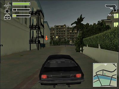 Gdy będziesz na klatce schodowej, wyjdź na samą górę i skorzystaj z drzwi, by znaleźć się na dachu - Misja 4 - Rooftops | Miami Driver 3 - Driver 3 - poradnik do gry