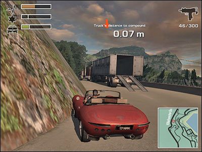 Na tym screenie sytuacja jest dramatyczna - zostały sekundy. Czy uda się wjechać do przyczepy? - Misja 2 - Smash and Run | Nicea Driver 3 - Driver 3 - poradnik do gry