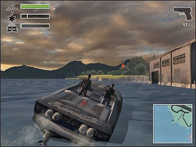 Razem z Duboisem musisz dopłynąć motorówką do opuszczonego hangaru, by przygotować się na akcję - Misja 9 - Hunted | Nicea Driver 3 - Driver 3 - poradnik do gry