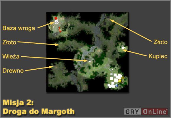 Głównym zadaniem jest zniszczenie obozu Zwierzoludzi, a pobocznym znalezienie trzech skrzyń z zasobami (2x złoto + 1x drewno) - Misja 2 | Kampania Cesarstwa | Armie Exigo - Armie Exigo - poradnik do gry