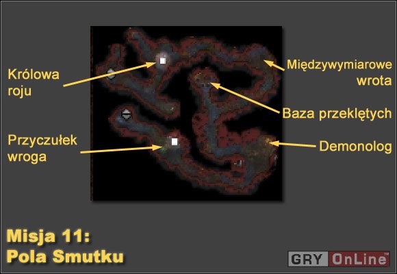 Gdy zejdziemy do jaskiń udajmy się na wschód gdzie znajdziemy Królową roju i otrzymamy posiłki - Misja 11 | Kampania Przeklętych | Armie Exigo - Armie Exigo - poradnik do gry