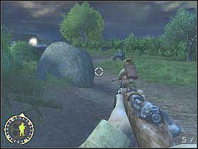 Najlepiej byłoby gdybyś ustawił się za ukazanymi na pierwszym screenie skrzyniami - Silence the Guns (2) | Rozdział 3 | Brothers in Arms Road to Hill 30 - Brothers in Arms: Road to Hill 30 - poradnik do gry