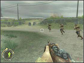 Hassay stoi przy zasiekach (ukazałem go na pierwszym screenie) - Ambush at Exit 4 (3) | Rozdział 4 | Brothers in Arms Road to Hill 30 - Brothers in Arms: Road to Hill 30 - poradnik do gry