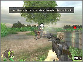 Przywołaj do siebie czołg i poślij go w stronę widocznego po prawej stronie ekranu bunkra (możesz go zaznaczyć jako cel) - Dead Mans Corner (2) | Rozdział 9 | Brothers in Arms Road to Hill 30 - Brothers in Arms: Road to Hill 30 - poradnik do gry