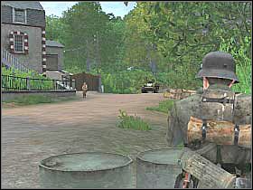 Po odzyskaniu kontroli nad główną postacią zbierz przy sobie drużynę i skręć w lewo - Dead Mans Corner (3) | Rozdział 9 | Brothers in Arms Road to Hill 30 - Brothers in Arms: Road to Hill 30 - poradnik do gry