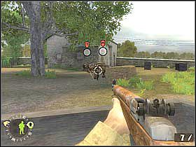 Ekipy rozstaw przy stogach siana, przy których wcześniej chowali się zlikwidowani przeciwnicy (oczywiście po drugiej stronie) - The Fall of St. Come (1) | Rozdział 11 | Brothers in Arms Road to Hill 30 - Brothers in Arms: Road to Hill 30 - poradnik do gry