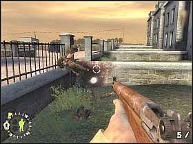 Docelowo musisz dotrzeć do ukazanej na pierwszym screenie zasłony - Push into Carentan (2) | Rozdział 17 | Brothers in Arms Road to Hill 30 - Brothers in Arms: Road to Hill 30 - poradnik do gry