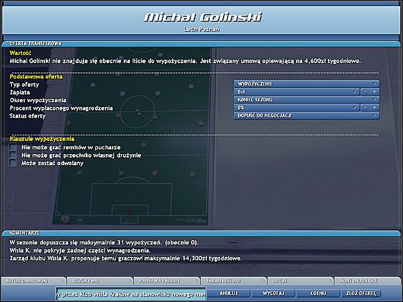 Negocjacje związane z wypożyczeniem - Negocjacje transferowe - Transfery - Championship Manager 5 - poradnik do gry