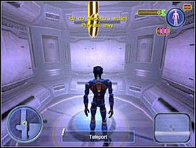 Masz udać się do Komory Odkażania. Kierując się za żółtą strzałką na radarze, wejdź do teleportu i naciśnij przycisk akcji. - Solucja 01 - Scrapland - poradnik do gry