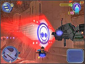 Do Redakcji dostaniesz się publicznym transportem. Kieruj się za żółtą strzałką na radarze, aż dolecisz do takiego symbolu. - Solucja 03 - Scrapland - poradnik do gry