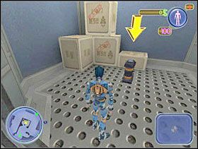 Idź za żółtą strzałką na radarze i zabierz tę baterię. - Solucja 04 - Scrapland - poradnik do gry