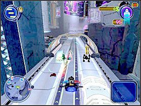 Podczas wyścigu korzystaj ze swojego dopalacza (domyślnie prawy przycisk myszy) oraz z tuneli pojawiających się na trasie wyścigu, które będą Cię przyspieszać. - Solucja 05 - Scrapland - poradnik do gry