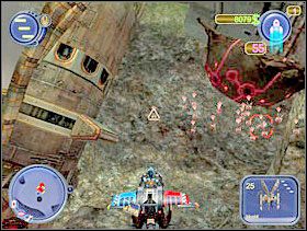 Leć do pierwszego gniazda (żółta strzałka na radarze) i unicestwij wszystkie moskity. Nie są to twardzi przeciwnicy, ale jest ich bardzo dużo, więc uważaj. Następnie udaj się do kolejnego gniazda i tam też rozwal wszystkie moskity. Niestety tu również nie znajdziesz dowodu. Leć do trzeciego gniazda, zestrzel moskity. - Solucja 07 - Scrapland - poradnik do gry