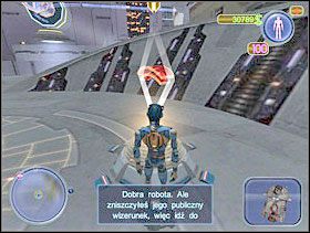 Leć do komunikatora i porozmawiaj z nim. Zniszczyłeś publiczny wizerunek Burmistrza i musisz go teraz przeprosić. - Solucja 12 - Scrapland - poradnik do gry