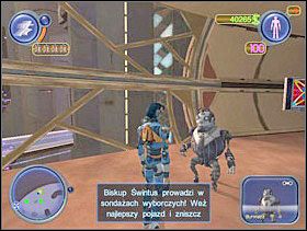 Gdy to zrobisz, porozmawiaj jako D-Tritus z Burmistrzem. Teraz masz mu pomóc w staniu się bardziej popularnym. W tym celu masz zniszczyć statki propagandowe biskupa Świntusa i ochronić wozy Burmistrza. - Solucja 17 - Scrapland - poradnik do gry