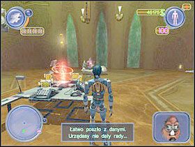 Idź do komunikatora i zadzwoń do Szefa. Teraz musisz spisać wszystkie dane z trzech panelów urzędasów. Gdy tylko zaczniesz zapis, urzędasy będą próbowały go przerwać. - Solucja 19 - Scrapland - poradnik do gry