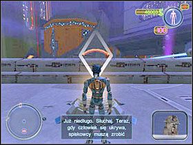 Gdy to zrobisz, leć do komunikatora i zadzwoń do Głębokiego Gardła. Masz zająć czymś przez 5 minut Garbusa, żeby Gardło mógł zdobyć kod dostępu do archiwum z danymi. - Solucja 20 - Scrapland - poradnik do gry