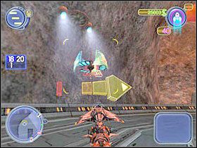 Kolejny wyścig wygra ten, kto pierwszy zbierze 20 boi (zaznaczone żółtymi strzałkami na radarze i żółtymi nawiasami na ekranie). - Solucja 21 - Scrapland - poradnik do gry