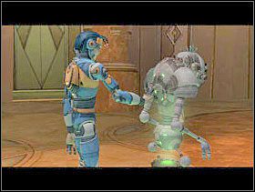 Rozpocznie się animacja. Szalony Gracz i Szef Bankierów to jeden robot. - Solucja 22 - Scrapland - poradnik do gry