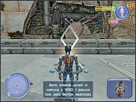 Skorzystaj z komunikatora. Głębokie Gardło poinformuje Cię, że wpadłeś w pułapkę. Berto zabrał Twoją matrycę z Wielkiej Bazy Danych. Na dodatek nadciągają setki Bertów, by Cię zaatakować. Potrzebny Ci jest Wzmacniacz Pozytronowy, żeby złapać Berta z Twoją matrycą. - Solucja 22 - Scrapland - poradnik do gry