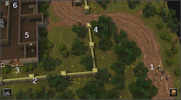 Zaczynasz (1 ) przed murami dość sporej posiadłości i oczywiście pierwsze, co trzeba Ci zrobić, to dostać się do środka - [Oś] (Południowa Anglia) Angielskie laboratorium | Silent Storm - Silent Storm - poradnik do gry