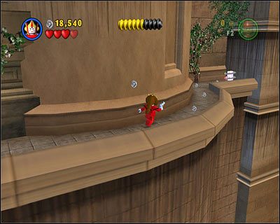 Gdy wyjdziesz przez półokrągłe okno, skieruj się w lewo i zeskocz na dół - [E1] Chapter 3 - Kanistry 1-4 - LEGO Star Wars - poradnik do gry