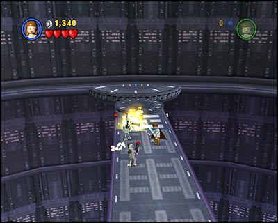 Przejdź przez korytarz z polami siłowymi, używając Mocy na przełącznikach - [E1] Chapter 6 - Darth Maul - LEGO Star Wars - poradnik do gry