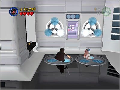 W pokoju, w którym znajduje się wyjście tunelem na zewnątrz budynku znajdziesz jeszcze jedną zagadkę - [E2] Chapter 1 - Kanistry 8-10 - LEGO Star Wars - poradnik do gry