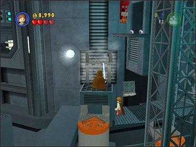 Przejdź po obwodzie cylindra na prawo i użyj Mocy, by zbudować platformę - [E3] Chapter 2 - Chancellor in Peril - LEGO Star Wars - poradnik do gry