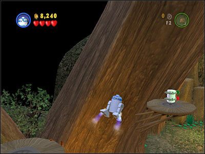 Użyj Mocy na wyschniętym krzaczki tuż przed walką z pierwszą machiną kroczącą - [E3] Chapter 4 - Kanistry 8-10 - LEGO Star Wars - poradnik do gry