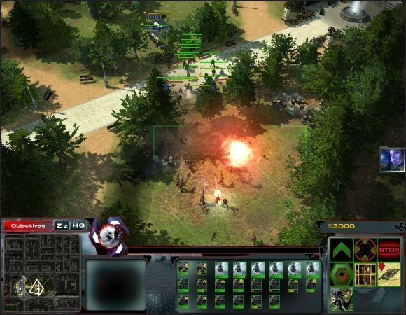 Kiedy rozprawisz się z przeciwnikiem, możesz rozpocząć produkcję nowych żołnierzy, w baraku przy lewej stronie od wejścia do budynku - Misja 3 | Misje 1-5 | Act of War Direct Action - Act of War: Direct Action - poradnik do gry