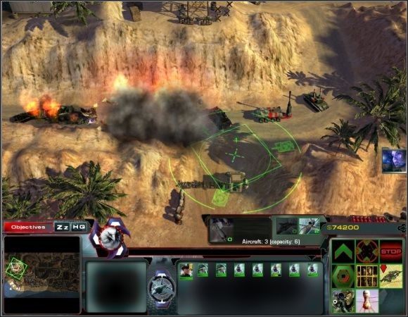 Po ich wyprodukowaniu, wyślij je na drogę na północy, gdzie pojawił się wrogi konwój [4] [screen] - Misja 6 | Misje 6-10 | Act of War Direct Action - Act of War: Direct Action - poradnik do gry