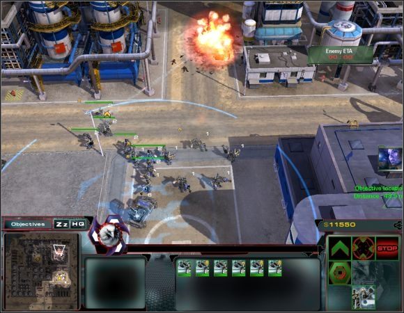 Wkrótce nadlecą posiłki, w postaci kilku pojazdów budowniczych - Misja 8 | Misje 6-10 | Act of War Direct Action - Act of War: Direct Action - poradnik do gry