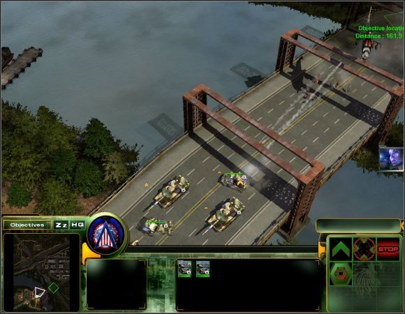 Wjedź na most Abramsami i wysuń przed nie pojazdy przeciwlotnicze - Misja 9 | Misje 6-10 | Act of War Direct Action - Act of War: Direct Action - poradnik do gry