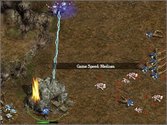 Firebat - podstawowy latacz dark dwarfów, Ognisty Nietoperz to tak naprawdę zwykły Nietoperek po tuningu - jest skuteczniejszy, zadaje ogniste obrażenia, ma większą odporność na ciosy i jest praktycznie niewrażliwy na ogień - Dark Dwarves | RASY | Warlords Battlecry III - Warlords: Battlecry III - poradnik do gry