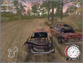 Bunker Challenge szeroko nawiązuje do Bunker Hill Havoc z tą różnicą że jest ona trochę dłuższa i trudniejsza - Bronze Class (3) | Trasy | FlatOut - FlatOut - poradnik do gry