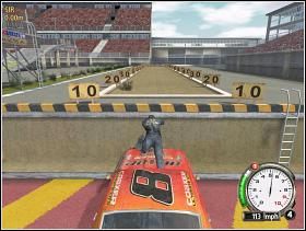 Pierwsza z konkurencji kaskaderskich to konkurencja, której zasady są jasne i szybko je zrozumiemy - Bonusowe (1) | Trasy | FlatOut - FlatOut - poradnik do gry