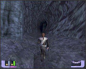 Dojdziesz do miejsca, gdzie zobaczysz przepaść z trzeba wysepkami po środku [1] - - SRIII Surface | WORF | Star Trek Deep Space Nine The Fallen - Star Trek Deep Space Nine: The Fallen - poradnik do gry