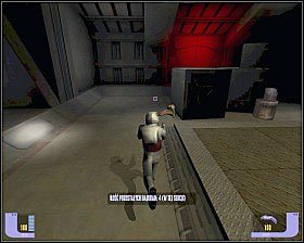 Skieruj się do lewego korytarza, po jednej stronie zobaczysz dym i znajdującego się tam rozbitka, po prawej pokój naładowany elektrycznością - - Bajoran Transport | SISKO | Star Trek Deep Space Nine The Fallen - Star Trek Deep Space Nine: The Fallen - poradnik do gry