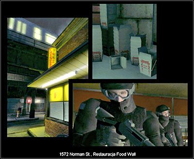 Na tyłach restauracji mieści się warsztat, w którym właściciel lokalu (Lian Niu) dokonuje nielegalnych modyfikacji broni - Restauracja Food Wall - Sytuacja | Misja 1 w SWAT 4 - SWAT 4 - poradnik do gry